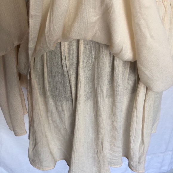 Solemio Los Angeles off the Shoulder Boho Cream Top 3/4 flare sleeve Size M - Picture 9 of 9